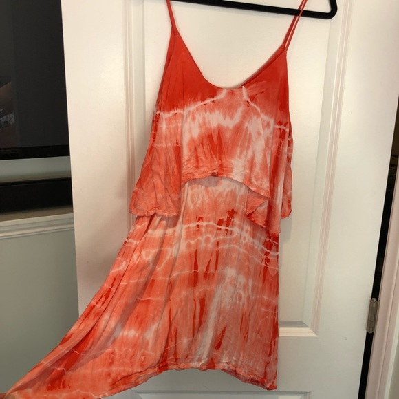 Bella Dahl Tie Dye Coral Strappy Dress - Picture 6 of 7